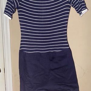 blue/white stripes dress